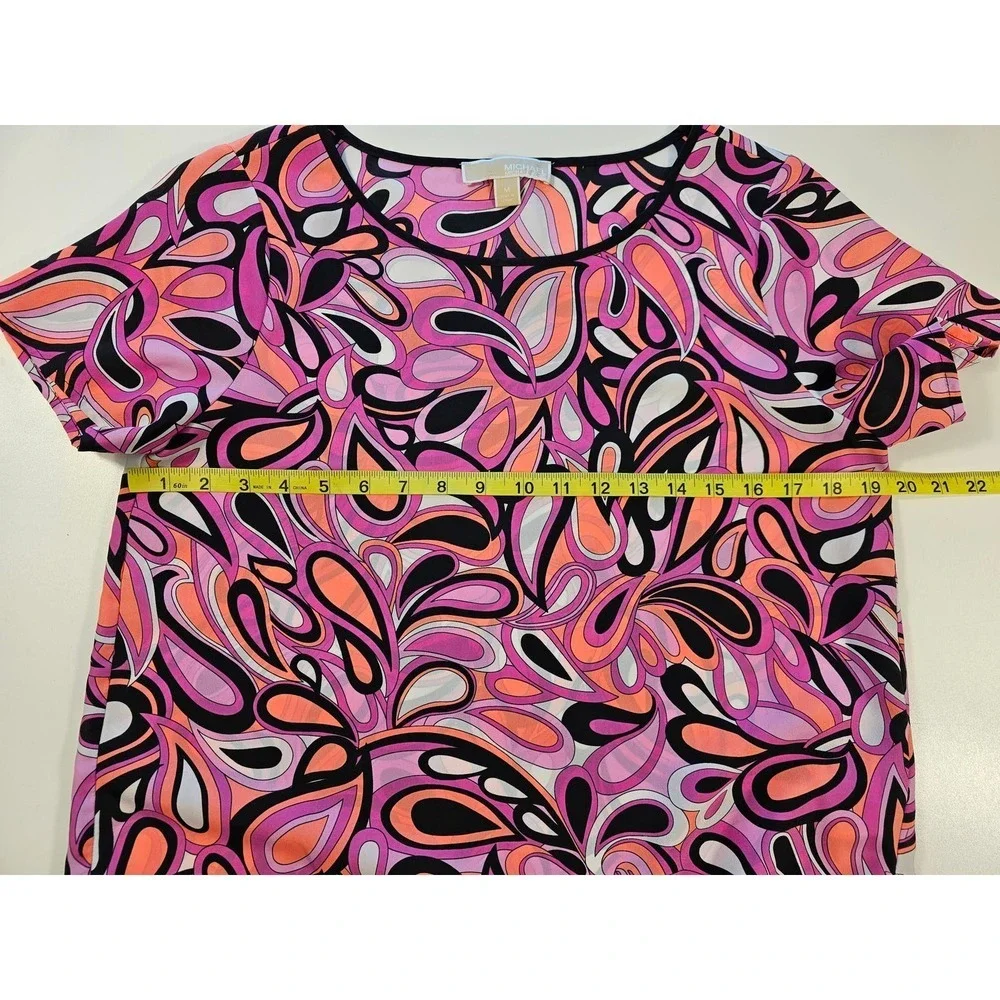 Michael kors side tie returns themed career casual colorful top M